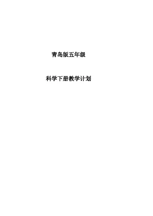 青岛版五年级科学下册教学计划 2
