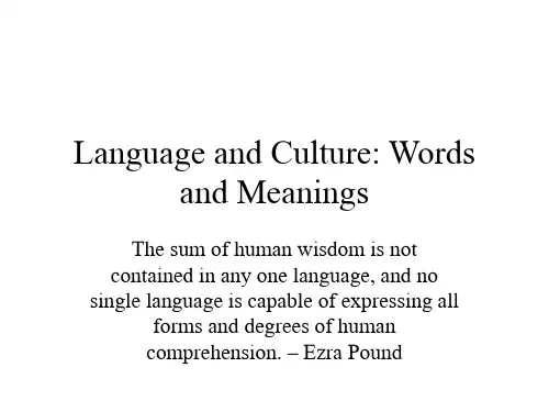 Language and Culture