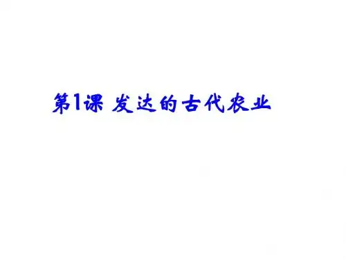 【历史】第1课 发达的古代农业 课件2(人教版必修2)