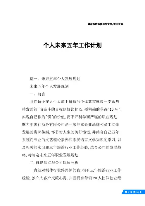 个人未来五年工作计划