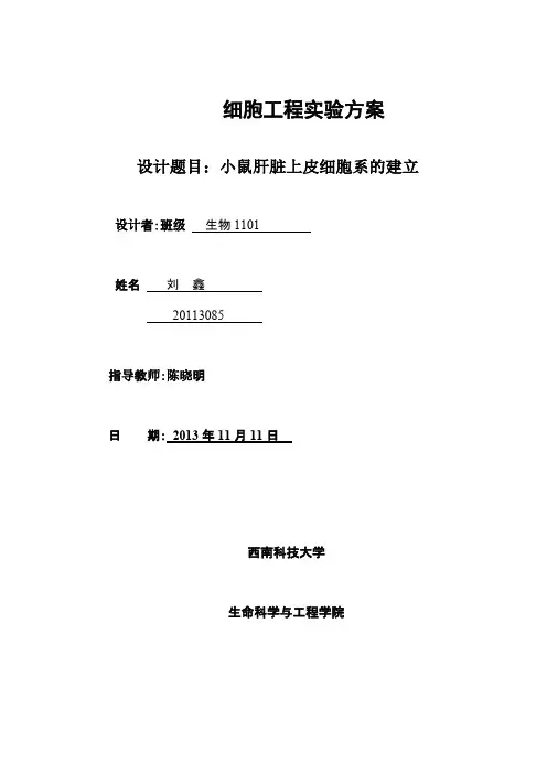 细胞工程实验方案设计