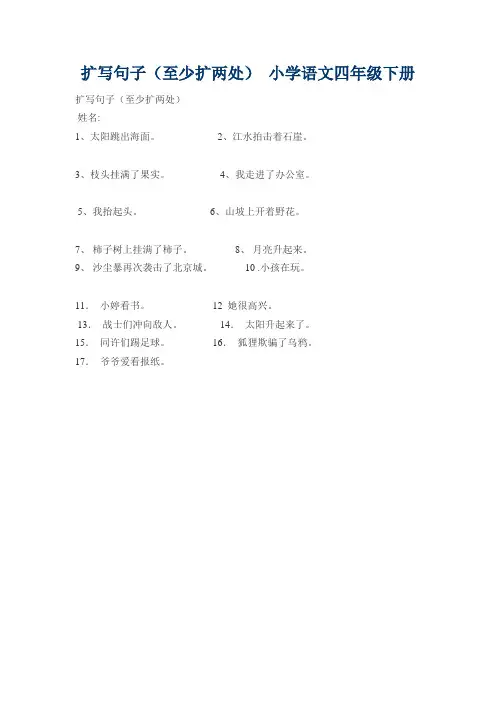 扩写句子