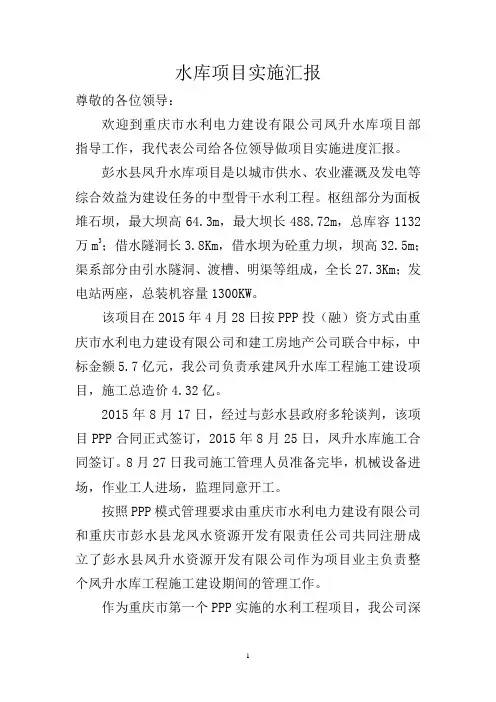 施工水库项目实施汇报