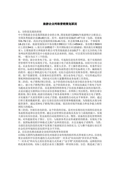 旅游企业网络营销策划原则