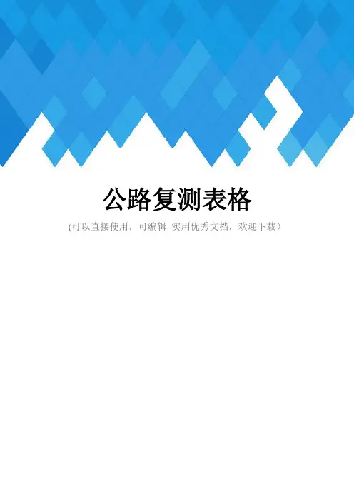 公路复测表格完整