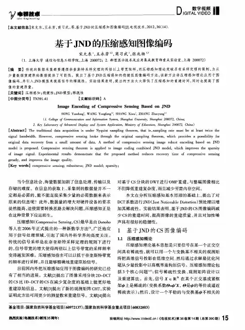 基于JND的压缩感知图像编码