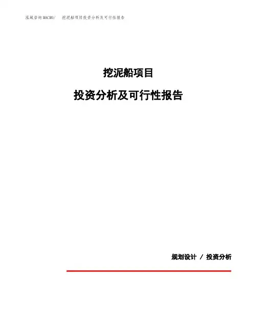 挖泥船项目投资分析及可行性报告