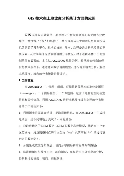 GIS在坡度方面的应用