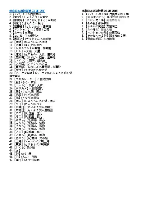 标准日本语初级第03课 词汇