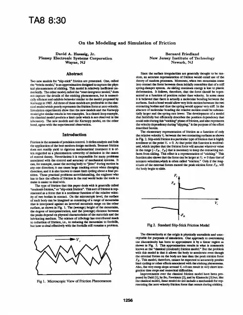 On the Modeling and Simulation of Friction