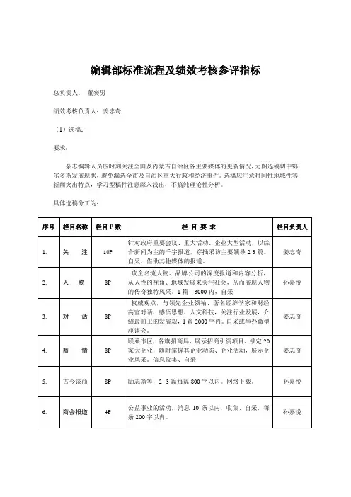 编辑部工作流程及要求