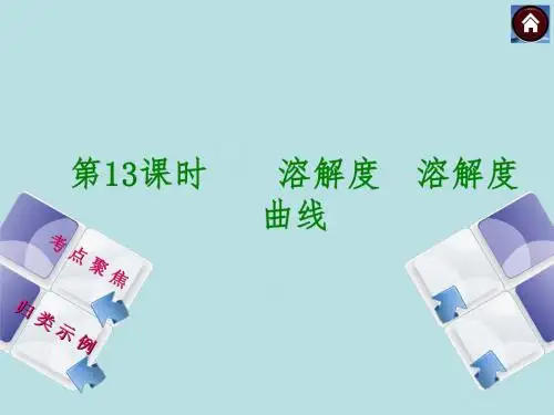 化学沪教版)2014中考化学复习方案课件:第13课时溶解度 溶解度曲线