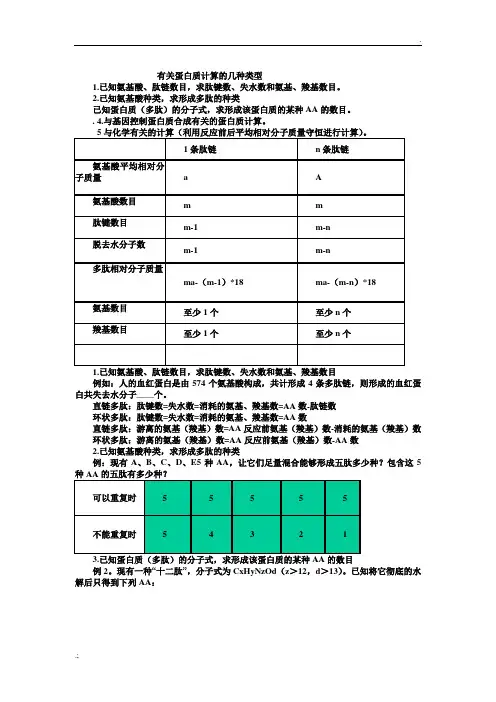 氨基酸的计算
