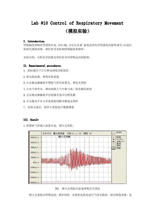 兔子呼吸运动的调节实验报告