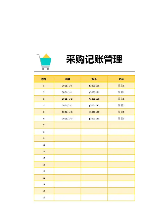 采购记账管理表格(模板)