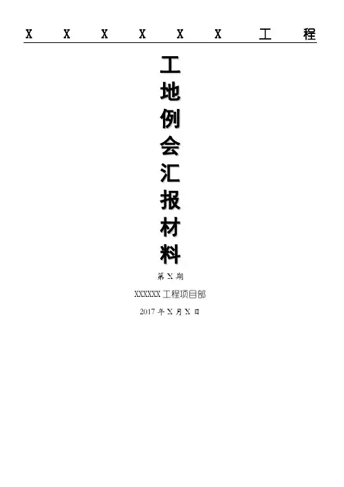 现场施工单位工地例会 汇报材料样板 (1)