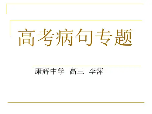 2017年高考病句十大高频结构专题