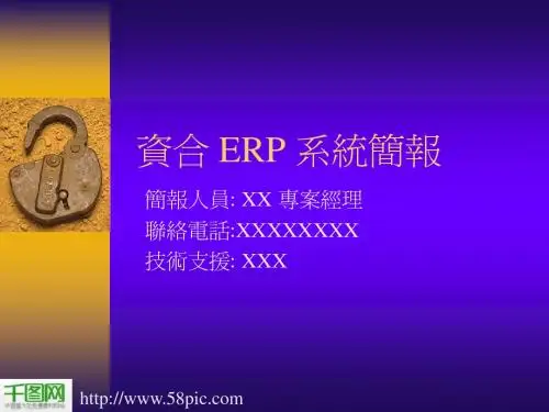 企业资合ERP简报PPT模板