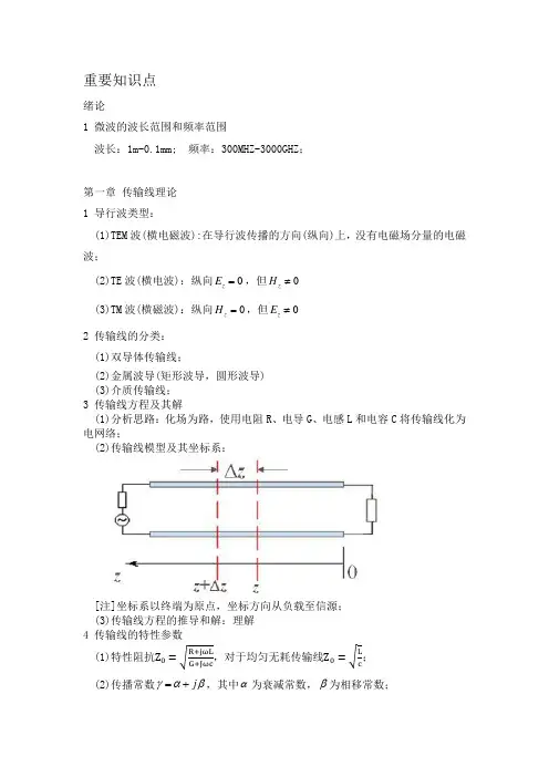 微波重要知识点提要 (修复的)