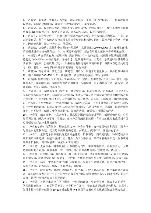 频响介绍