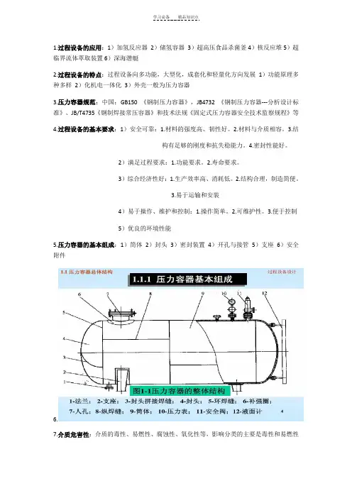 过程设备设计知识点