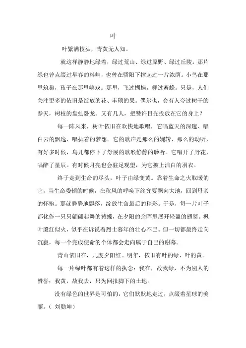 散文《叶》