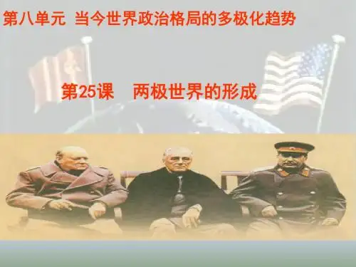 高中历史必修一第八单元·当今世界政治格局的多极化趋势：第25课 两极世界的形成 (1)