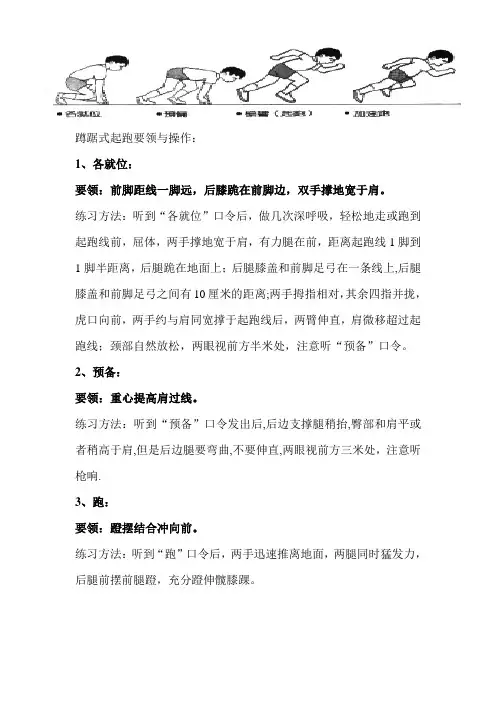 蹲踞式起跑要领与练习方法