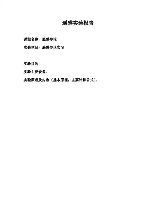 遥感实验报告