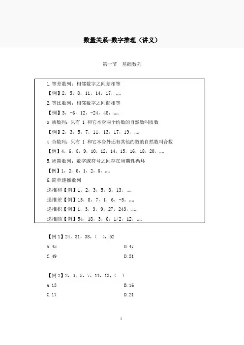 军队文职考研  数量关系-数字推理