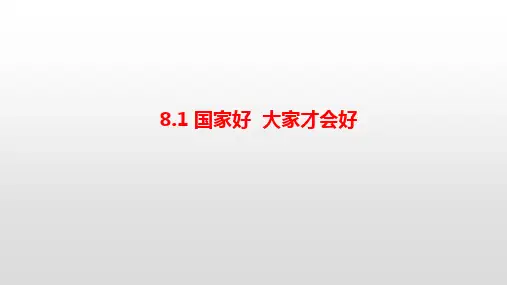 人教部编版道德与法治八年级上册：8.1《国家好  大家才会好》课件(共21张PPT)