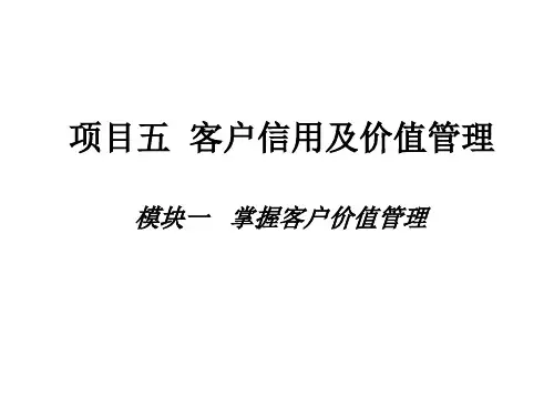 客户价值管理