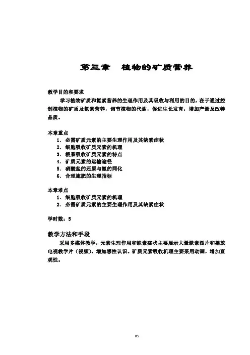 第三章  植物的矿质营养