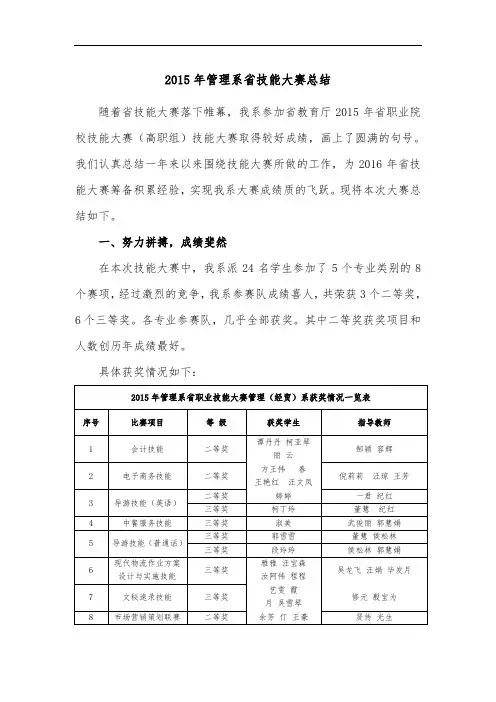 技能大赛总结