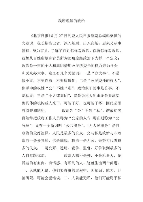 我所理解的政治