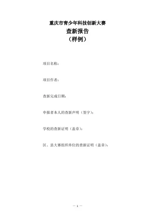 查新报告样例