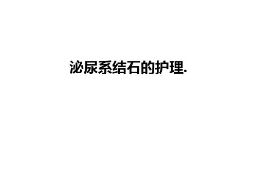 最新泌尿系结石的护理.