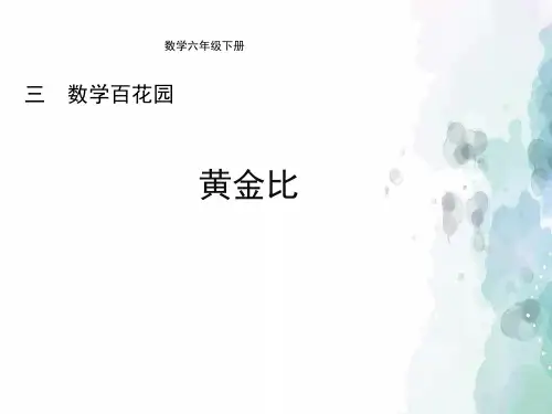 北京版-数学-六年级下册-【精品】《黄金比》教学课件