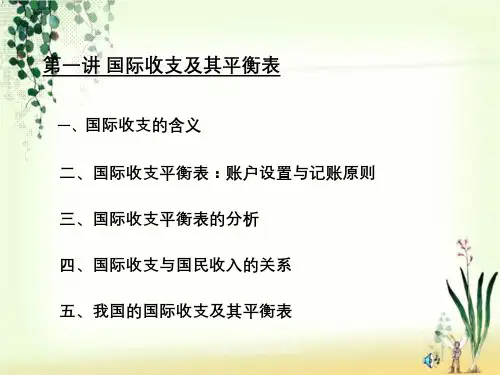 第一讲国际收支平衡表