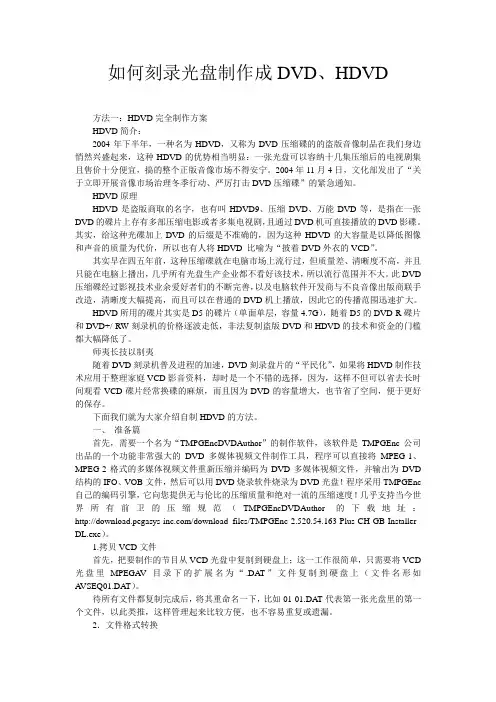 如何刻录光盘制作成DVD、HDVD