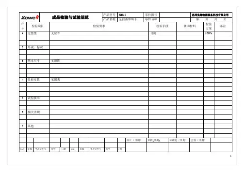 成品检验作业指导书 2
