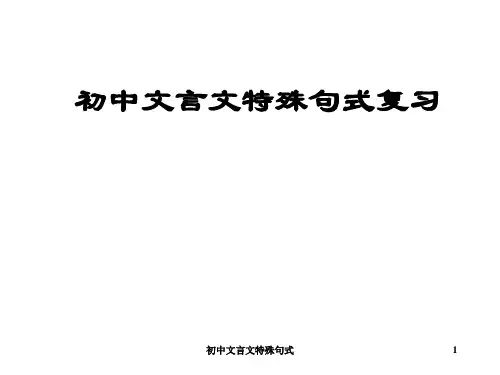 初中文言文特殊句式 ppt课件