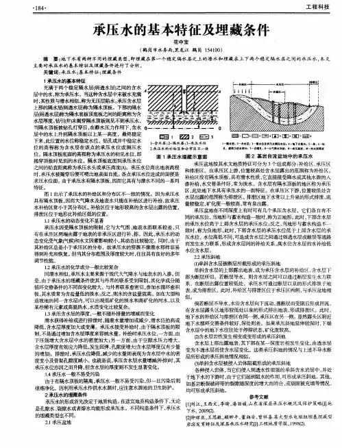 承压水的基本特征及埋藏条件