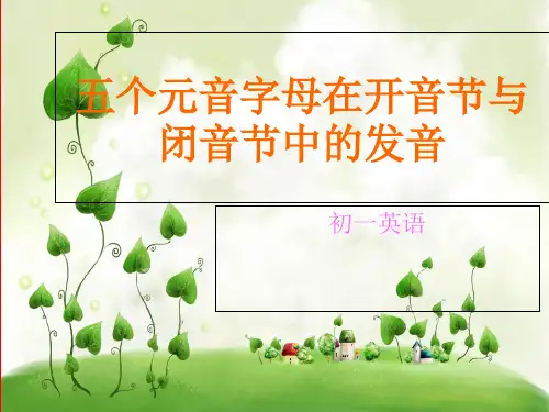 开音节闭音节教学PPT课件