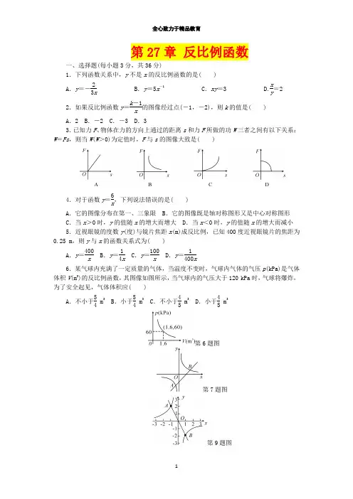 反比例函数经典例题 2