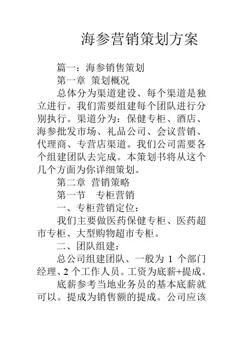 海参营销策划方案