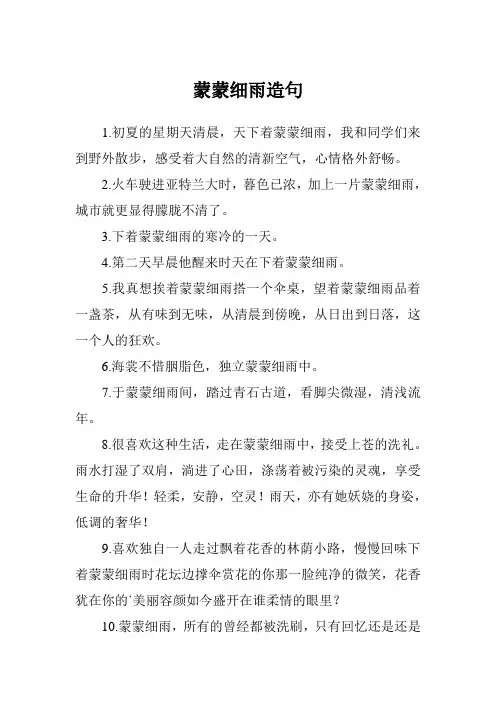 蒙蒙细雨造句