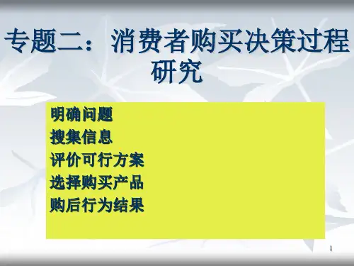 消费者行为学专题二--消费者购买决策过程