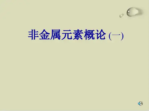 非金属元素概论PPT下载
