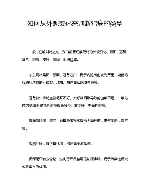 如何从外观变化来判断鸡病的类型